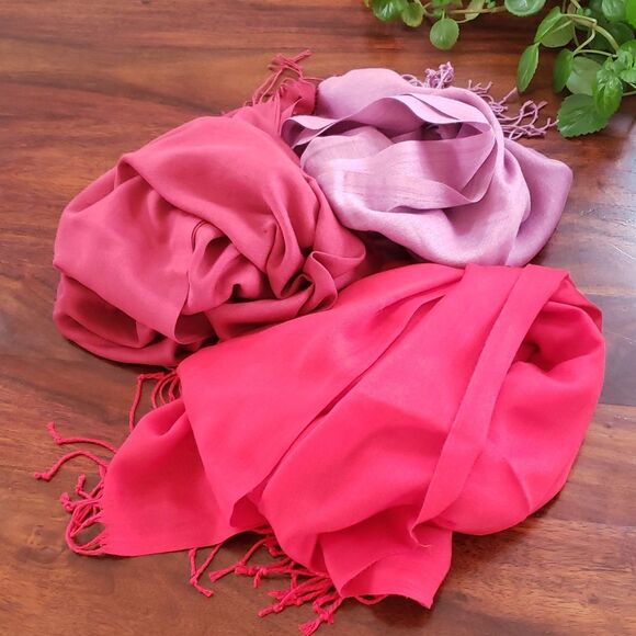 BENDI Lightweight Woven Pashmina Scarf Wrap Made in Turkey NWOT Brick Red - Picture 7 of 7
